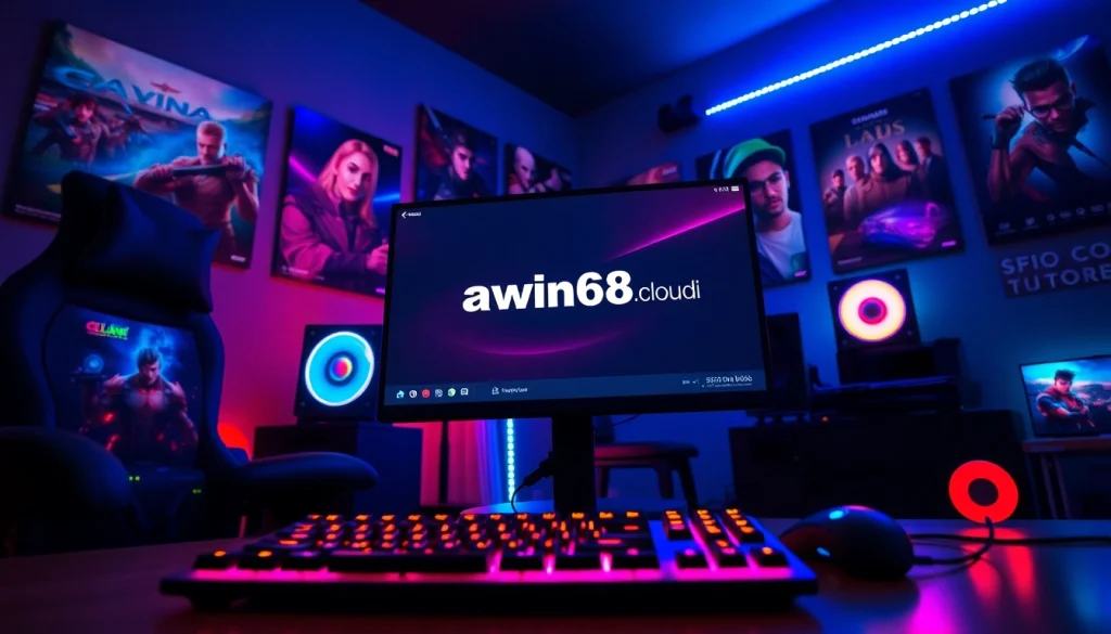 Engaging gamers on https://awin68.cloud/ through a unique vibrant gaming setup.