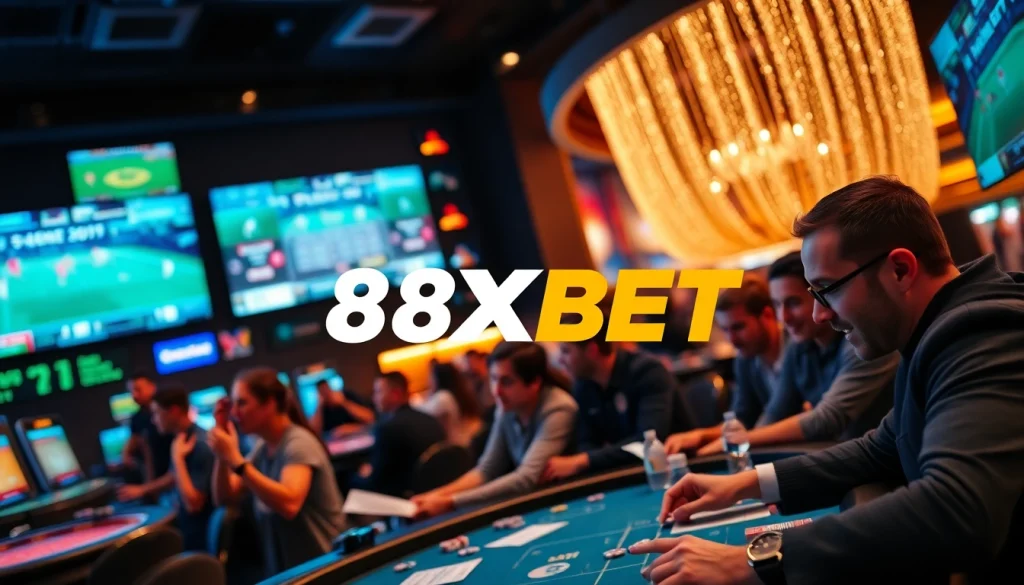 Betting enthusiasts enjoying the lively atmosphere centered around 8XBET gaming experiences.